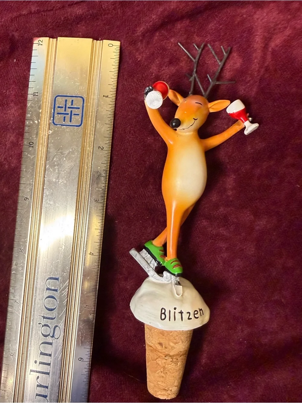 Blitzen Wine Bottle Stopper #Holiday #Party